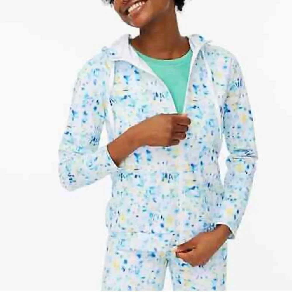 J. Crew Factory - Multicolor White Blue Light Active Hoodie - Size Small NWT